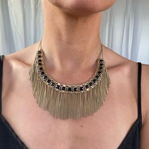 Black and gold chain necklace